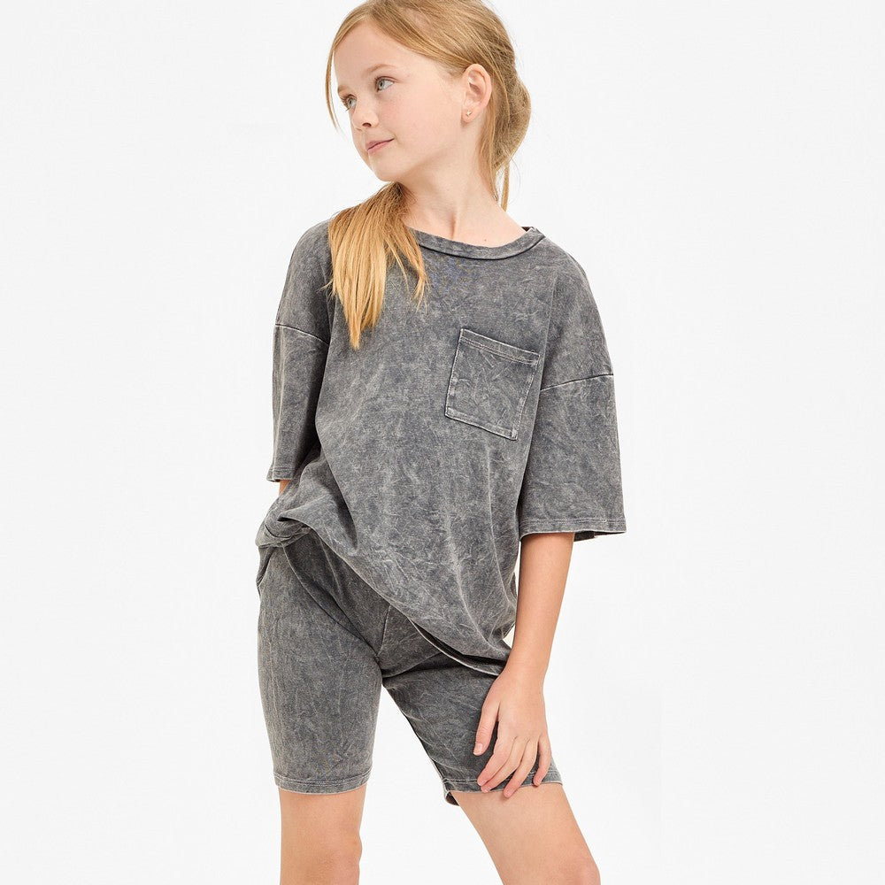 GG | Mineral Wash Top and Biker Short Set
