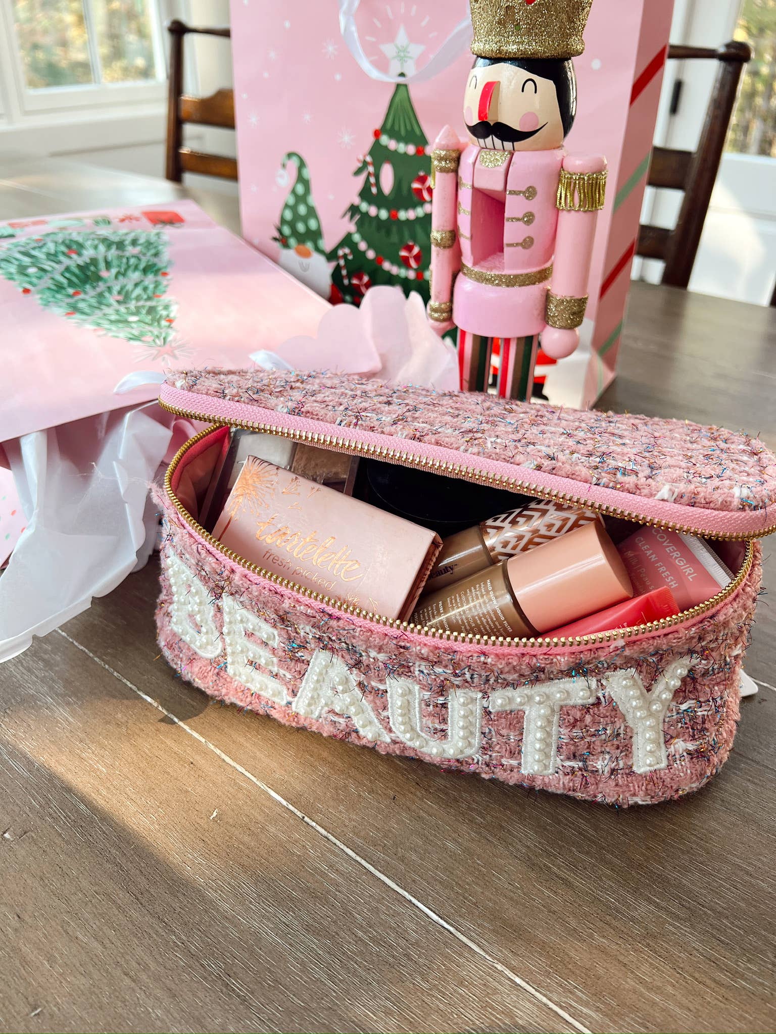 KK | Beauty - Pink Tweed Open Top