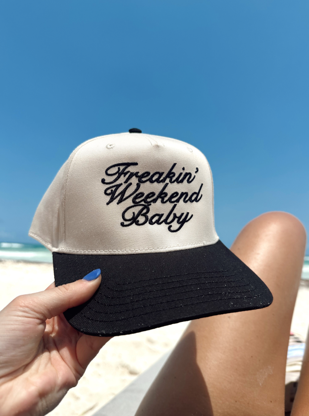 KC |Freakin' Weekend Baby - Black Vintage Trucker Hat