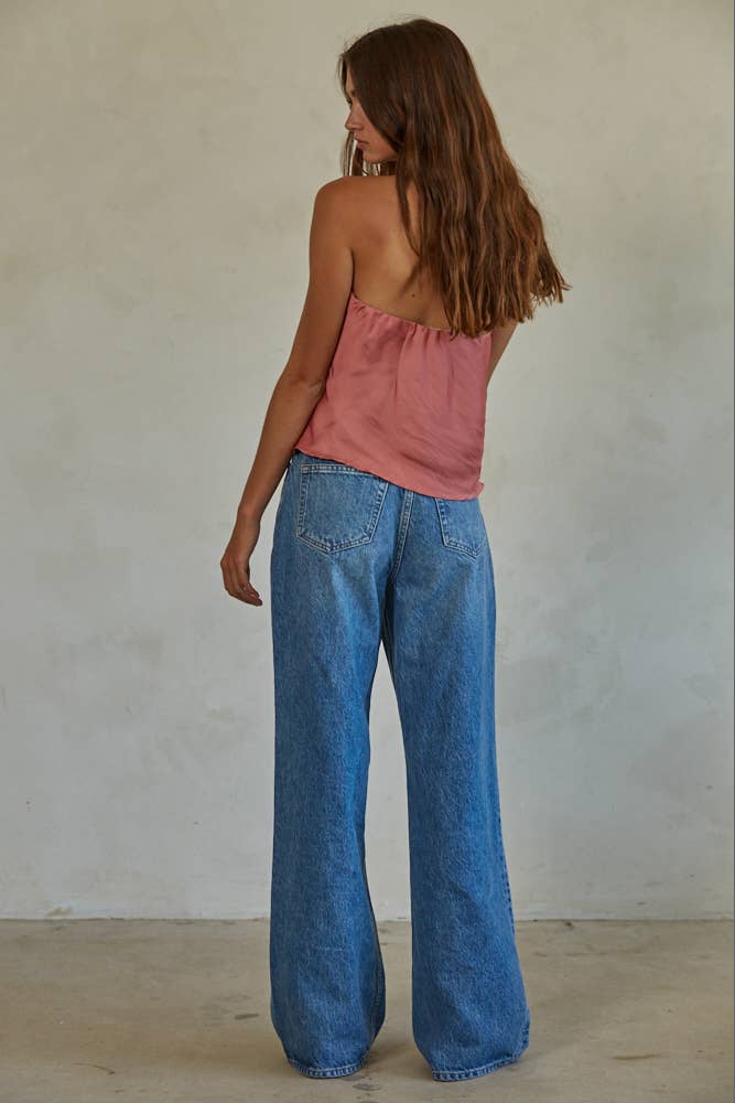 BT | TEEN | WOMENS | Woven Satin Tube Strapless Top