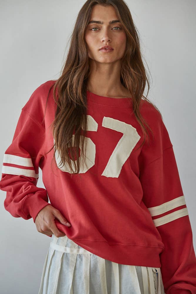 BT | TEEN | WOMENS| Knit Cotton French Terry Crew Neck Pullover