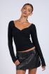 SM | Black Long Sleeve Cable Knit Top