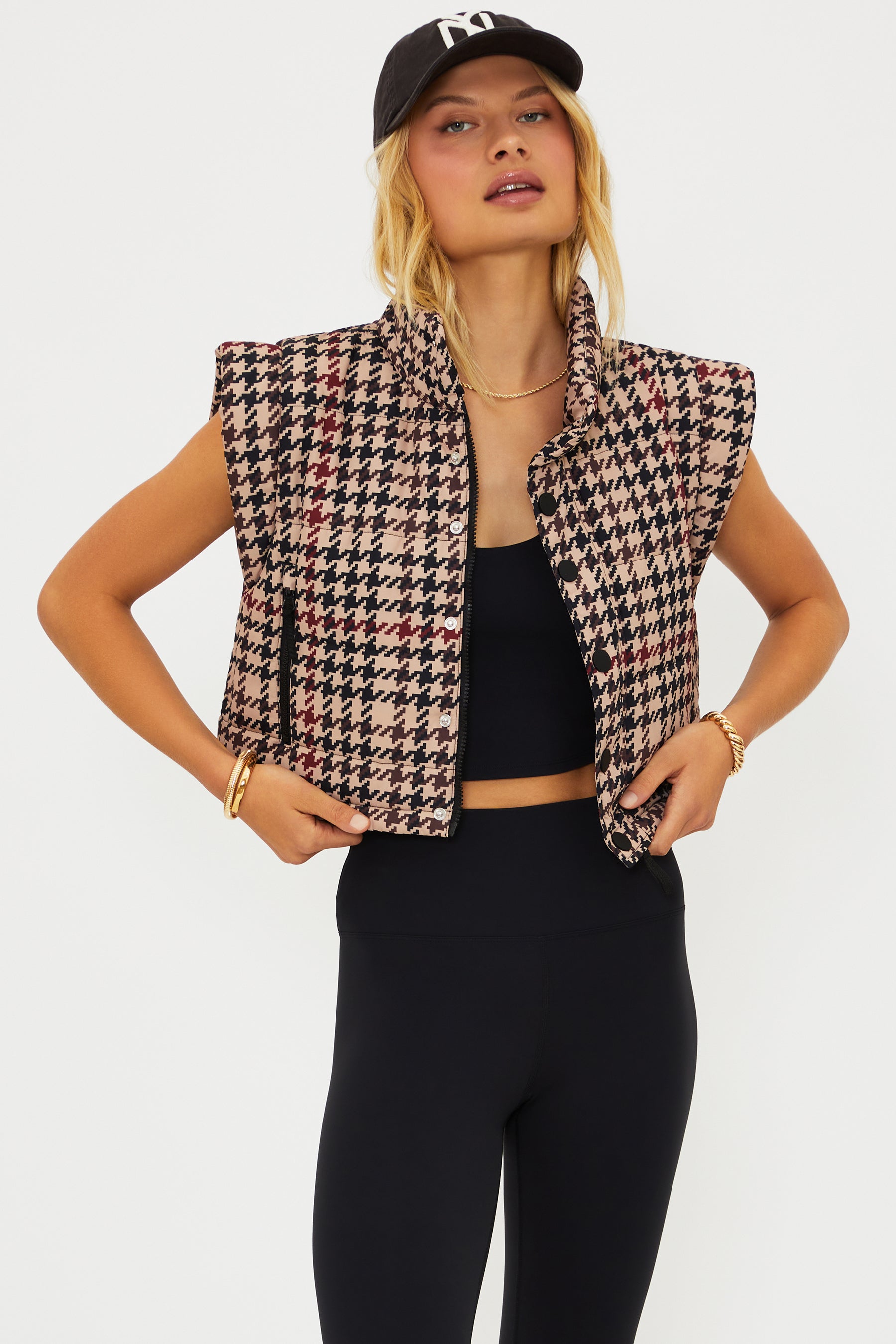 BR | TEEN | WOMENS | Canyon Puffer Vest Houndstooth