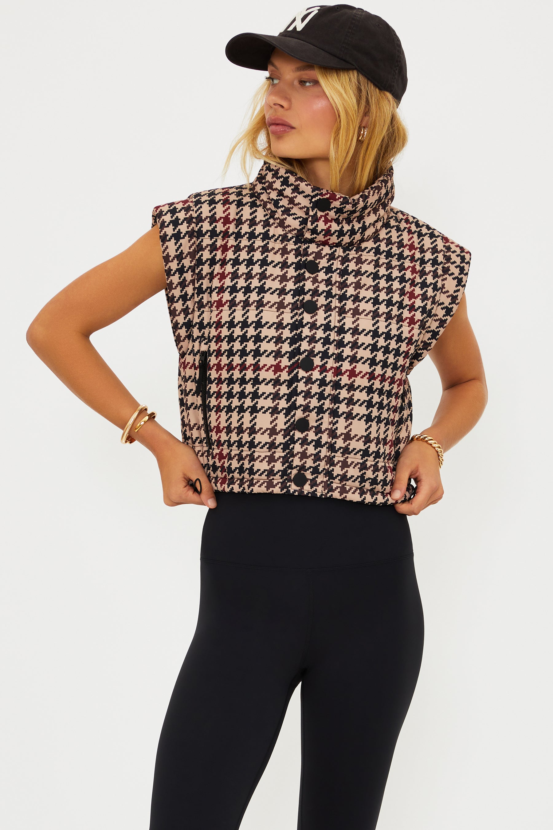 BR | TEEN | WOMENS | Canyon Puffer Vest Houndstooth