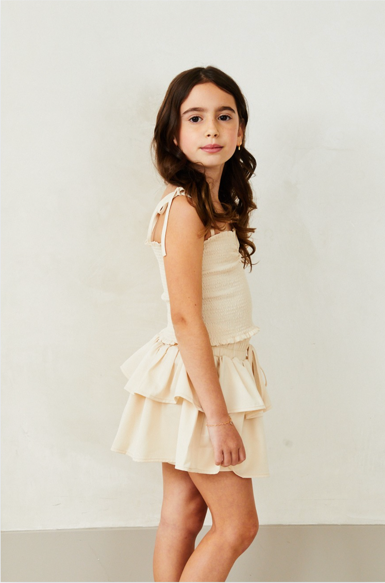 Holiday Skirt set for teens and tweens Champagne Gold Neutral 