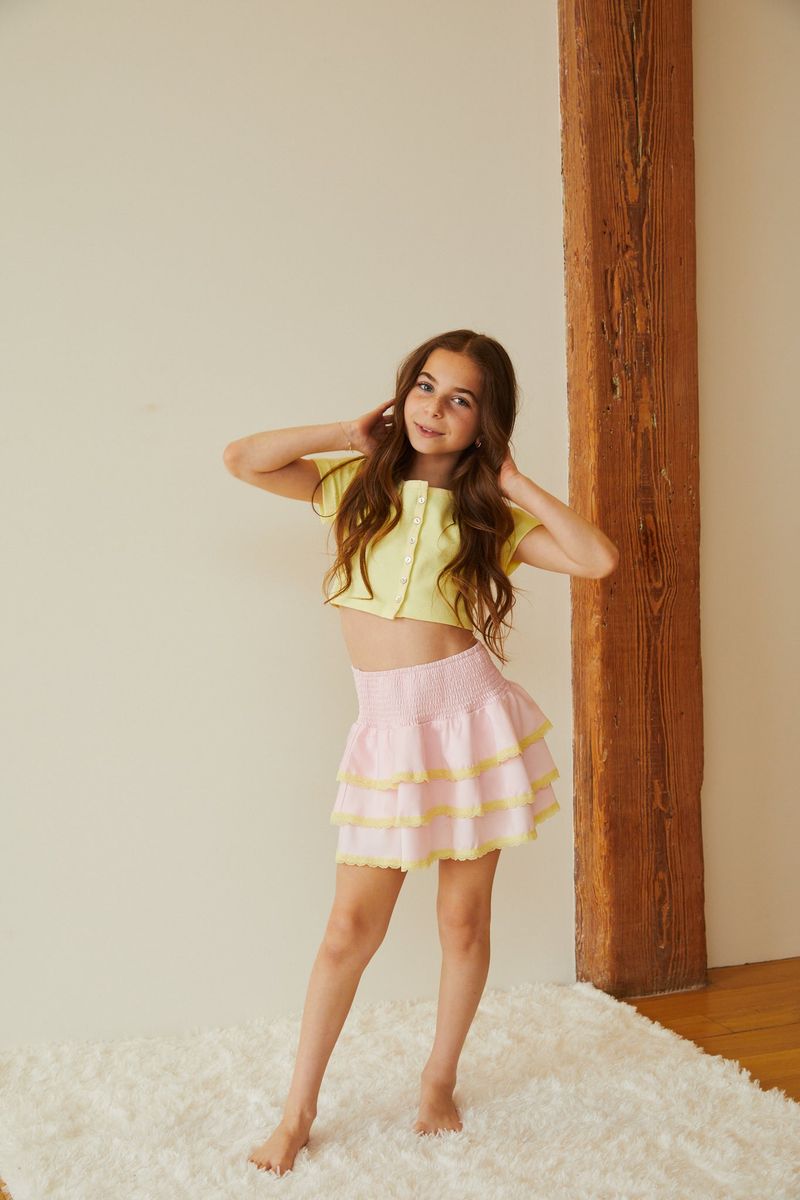 TH | Theme | Michaela | Pastel Yellow | Ribbed Top
