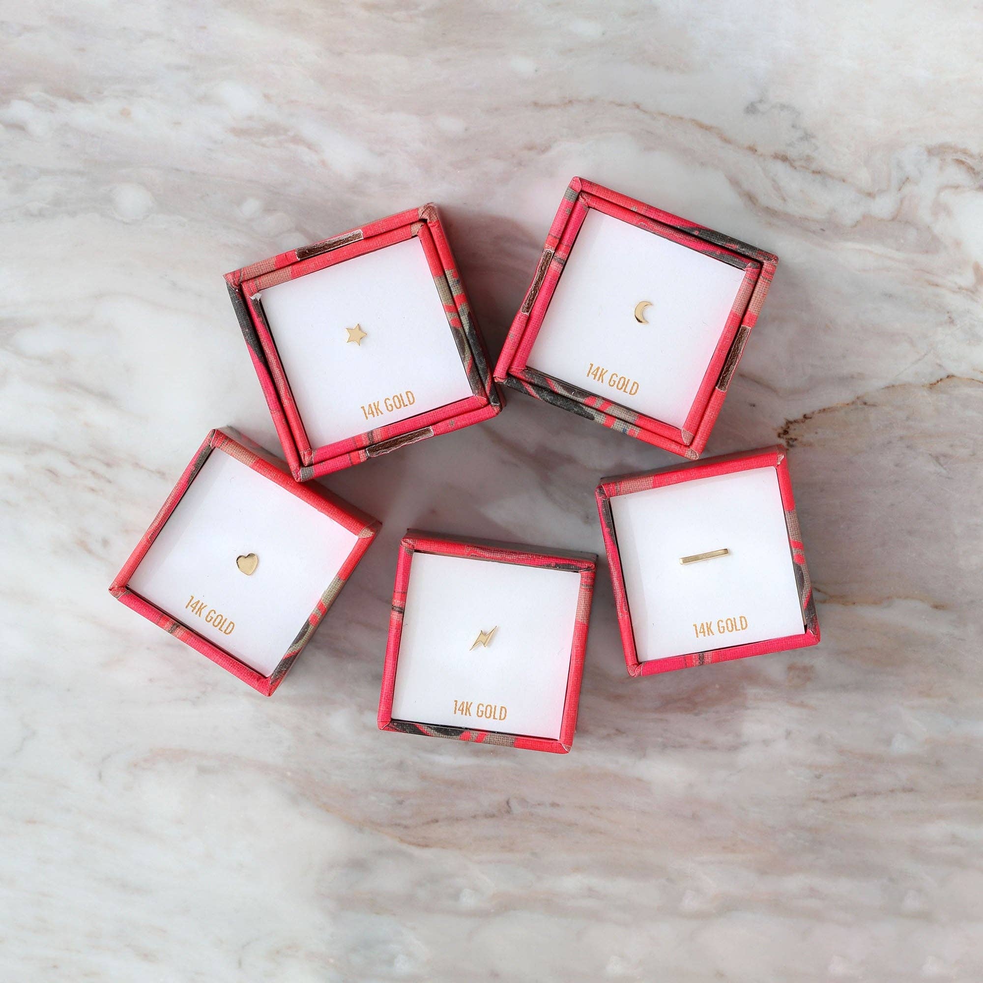 Bar Flat Back Single Stud Earring in 14k Gold  Threadless 6mm Pin 20 Gauge Hypoallergenic Nickel Free Ships from CA