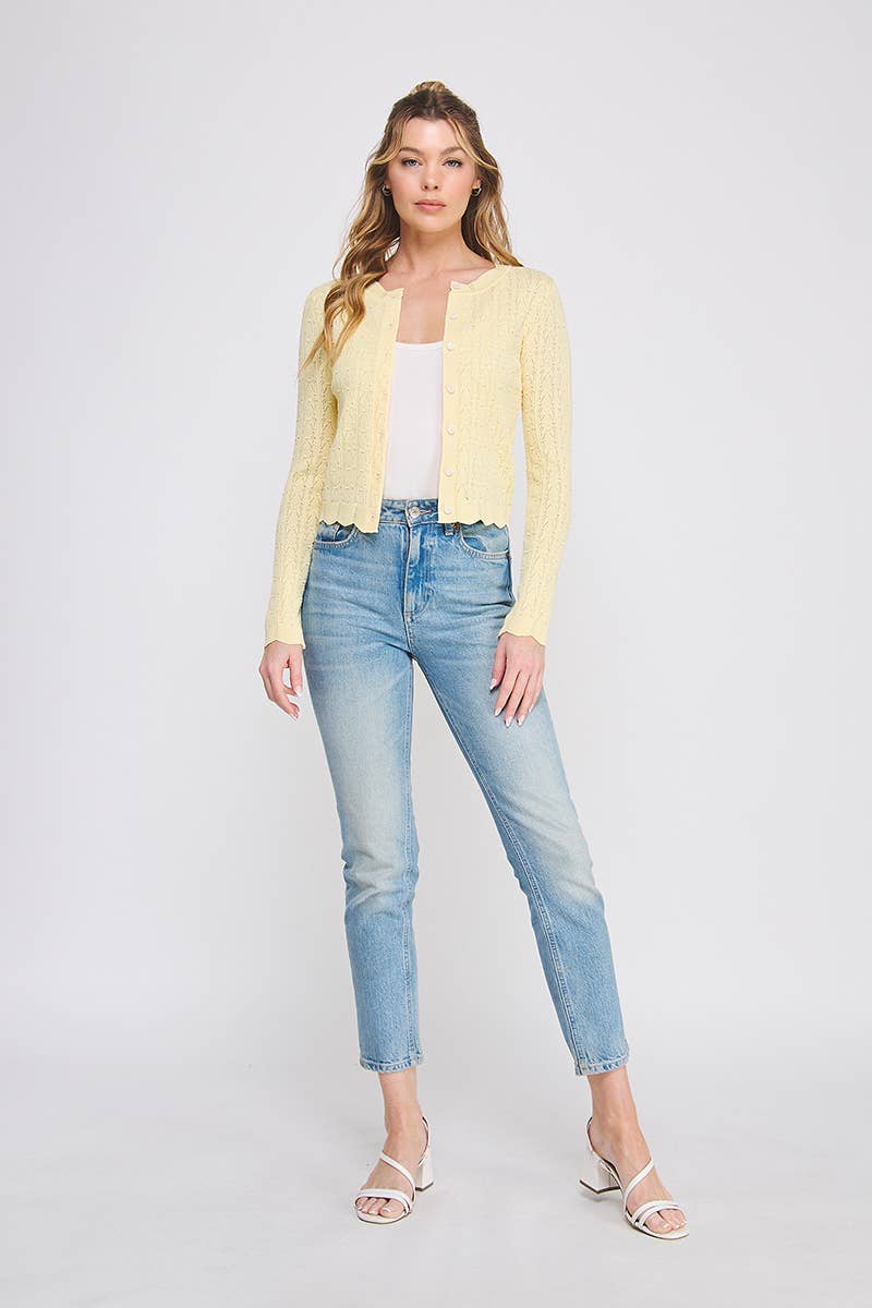 AR | TEEN | WOMENS | Lightweight Pointelle Cardigan