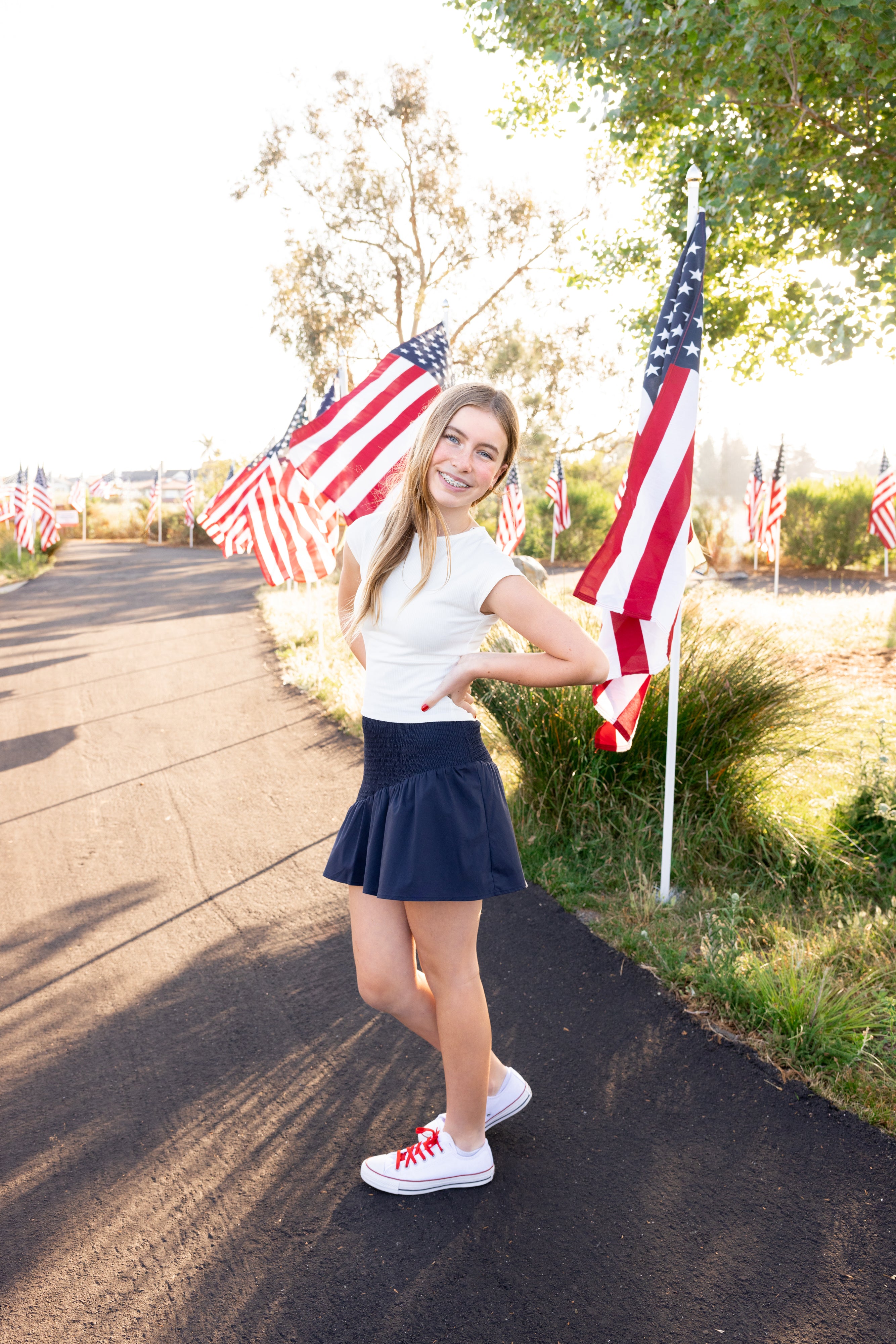 Classic Americana fourth of july outfit for tweens and teens leypop shoppe newport beach outfit inspo