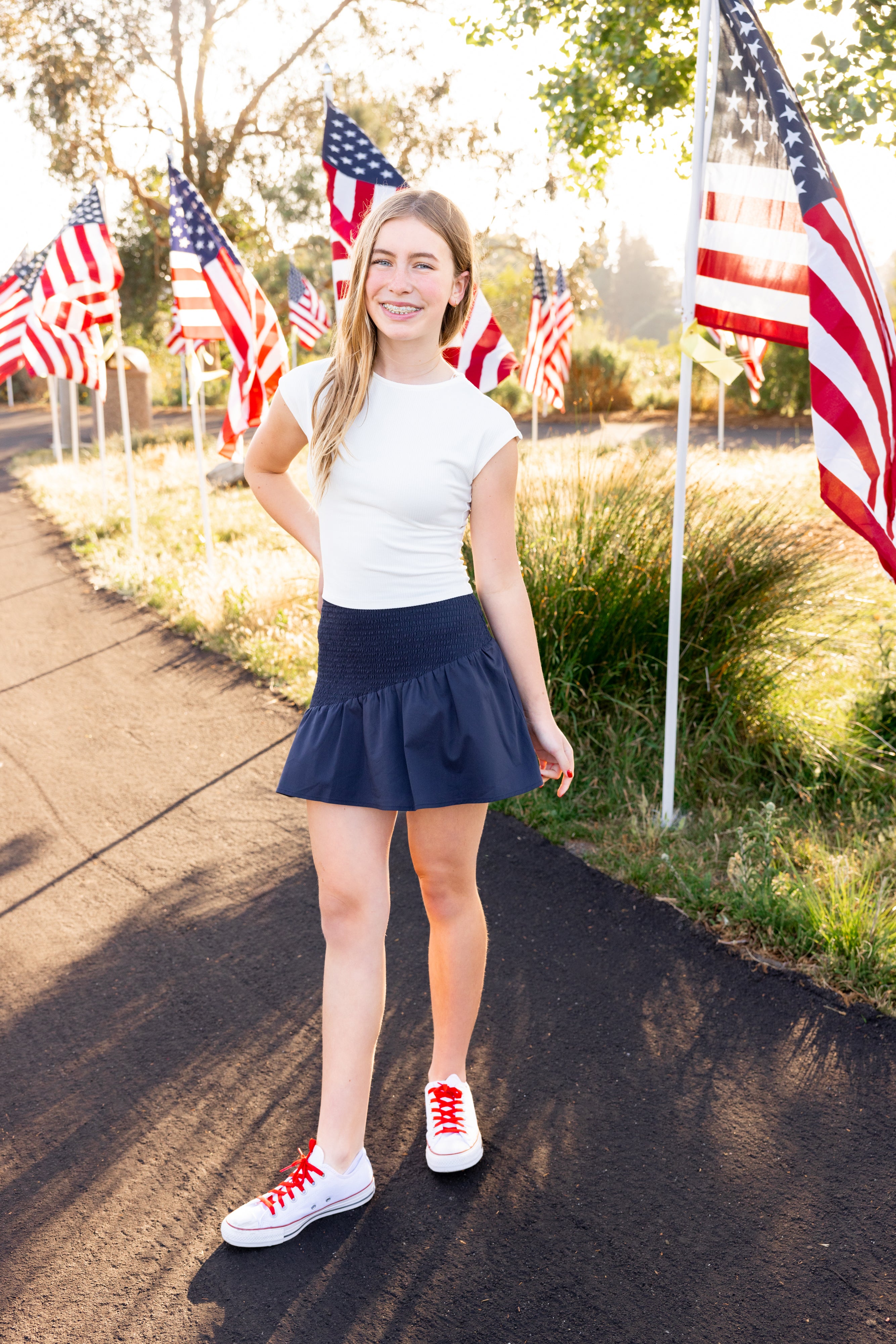 Classic Americana fourth of july outfit for tweens and teens leypop shoppe newport beach outfit inspo