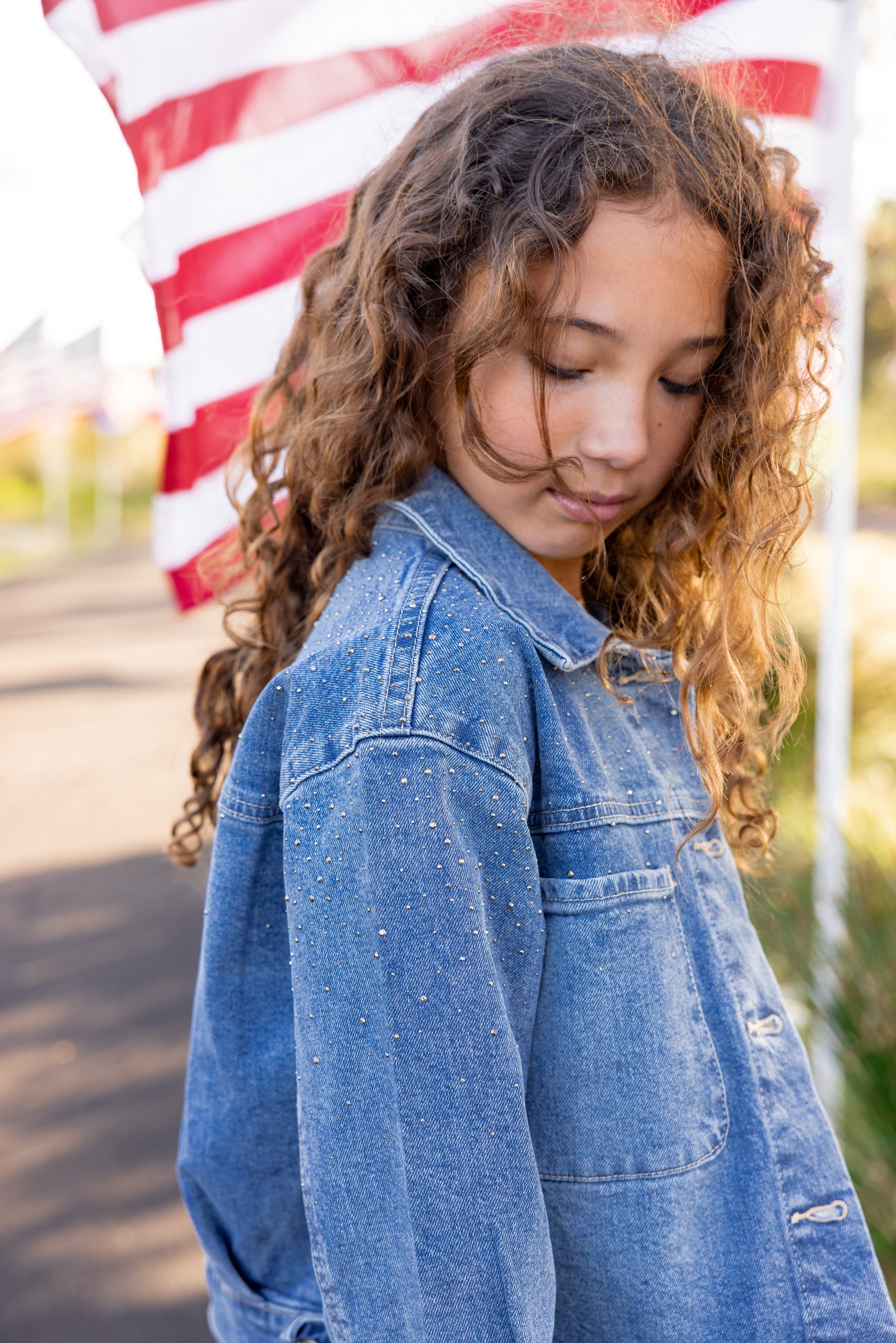 T | Patch Pocket Stud Denim Jacket