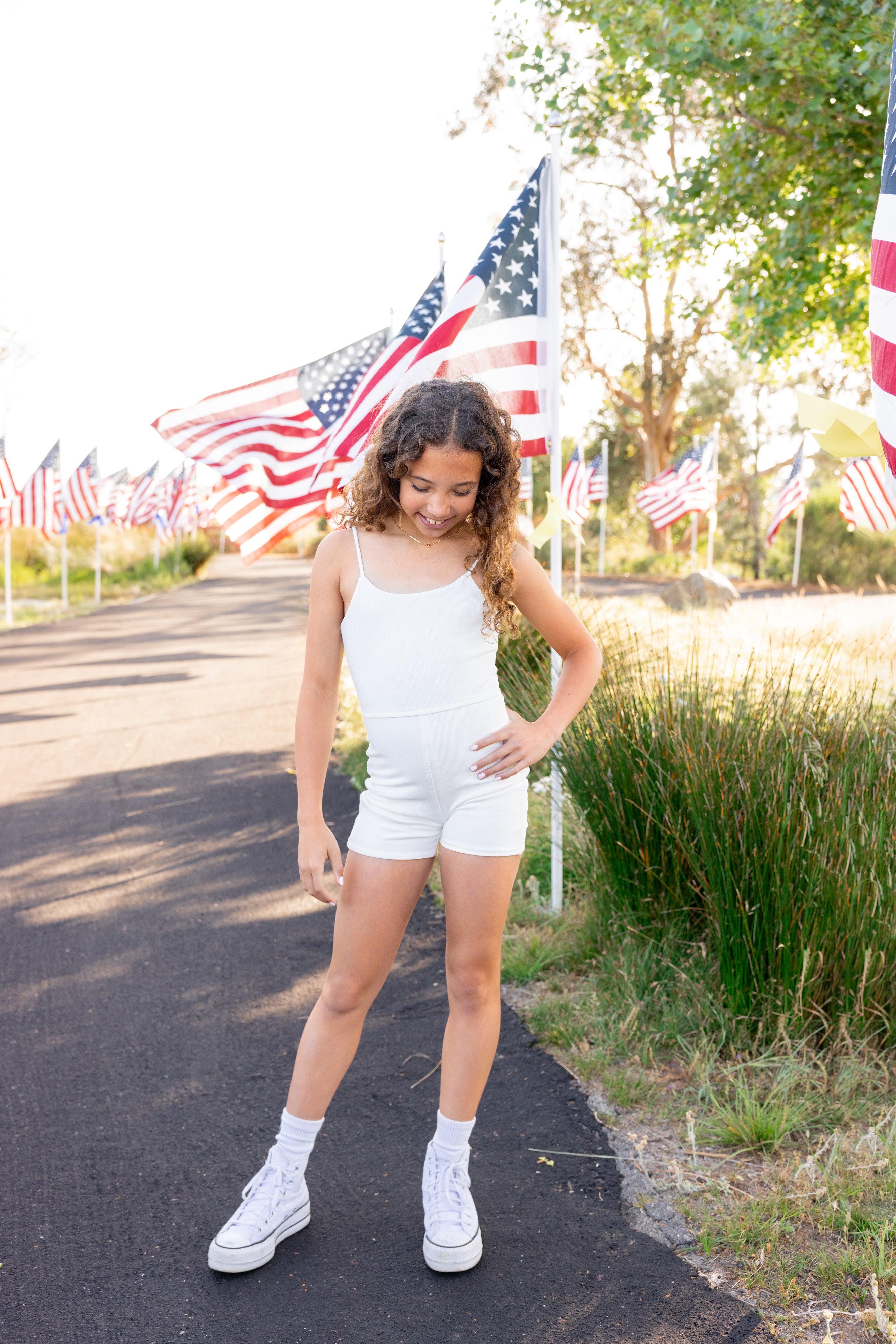 White active double lined romper for teens and tweens from leypop shoppe newport beach ca boutique for girls