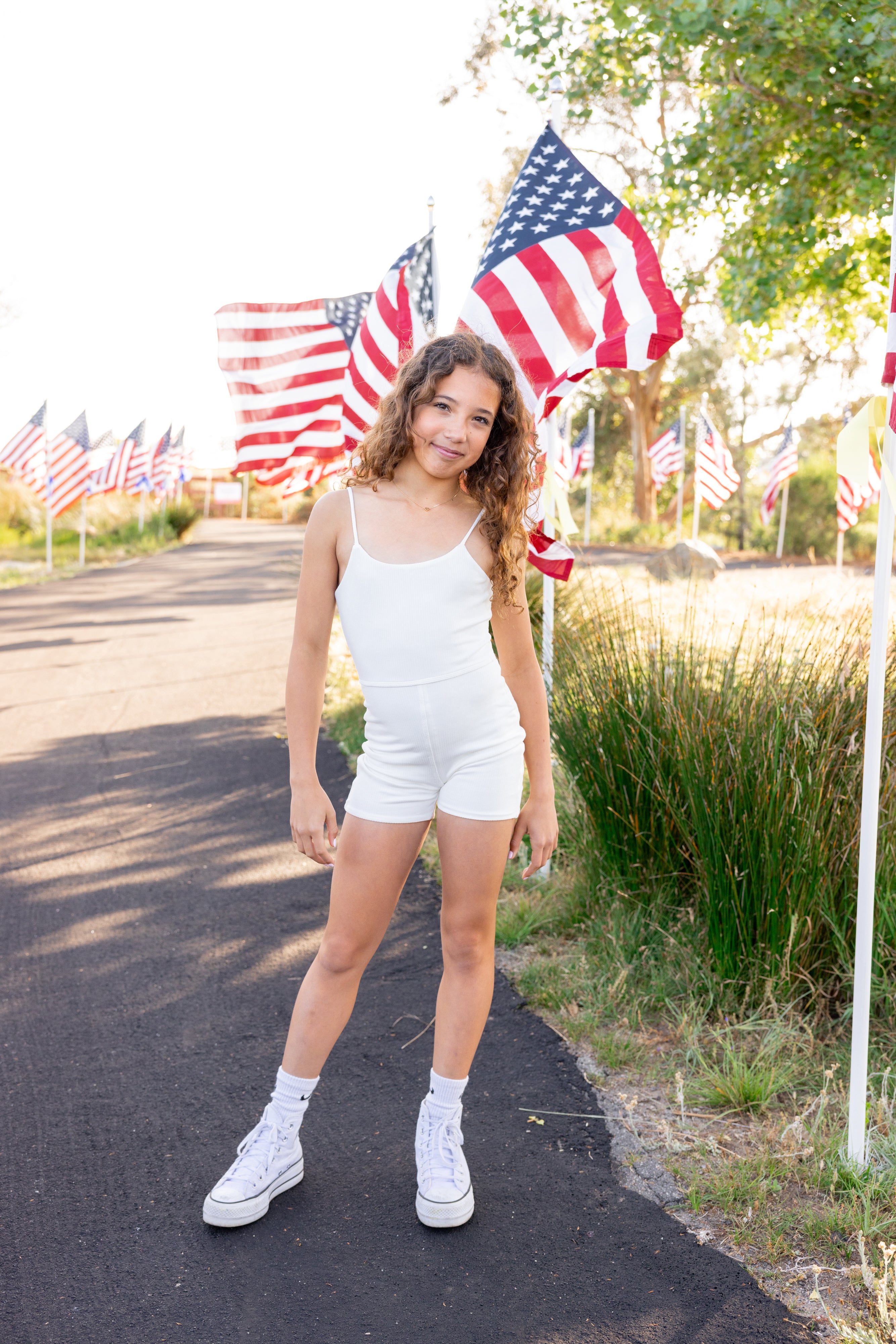 White active double lined romper for teens and tweens from leypop shoppe newport beach ca boutique for girls