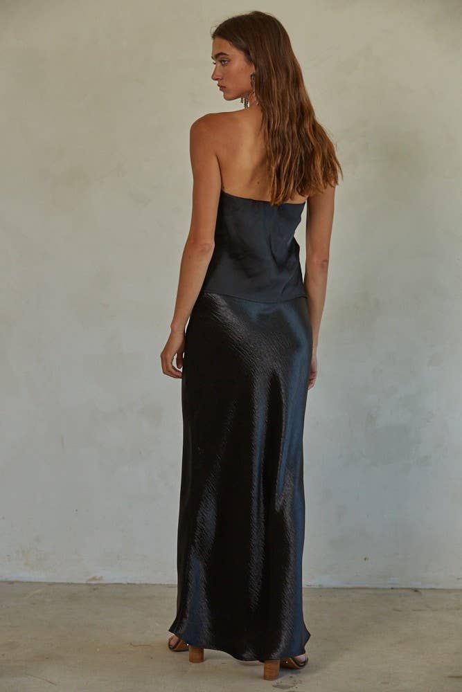 BT | TEEN | WOMENS | Woven  Satin Tube Strapless Top