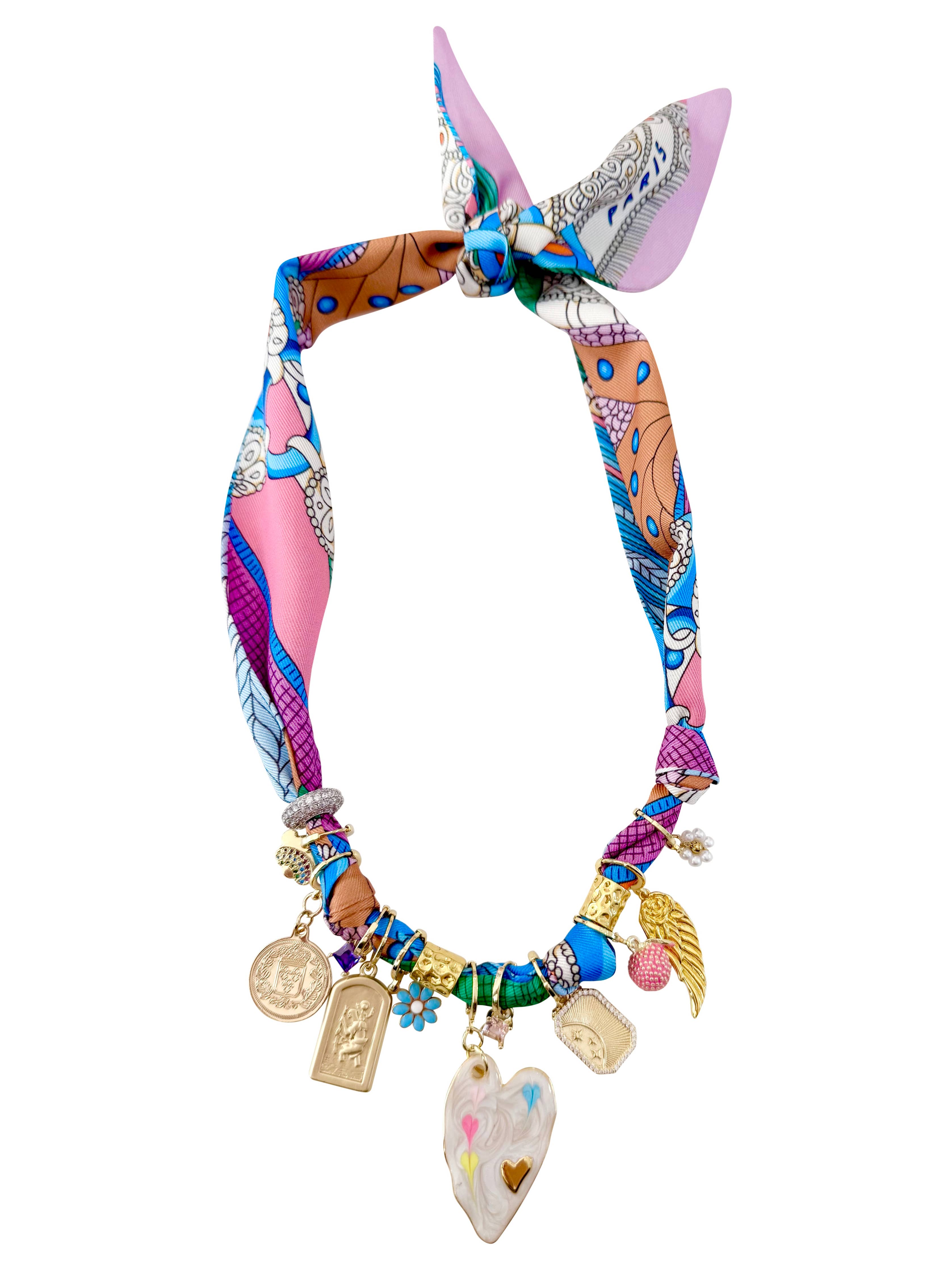 Gemelli | Fallon Multi Charm Scarf Necklace