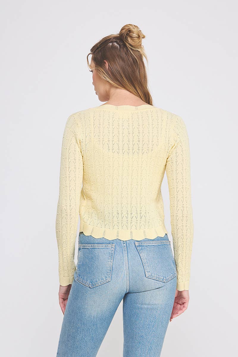 AR | TEEN | WOMENS | Lightweight Pointelle Cardigan
