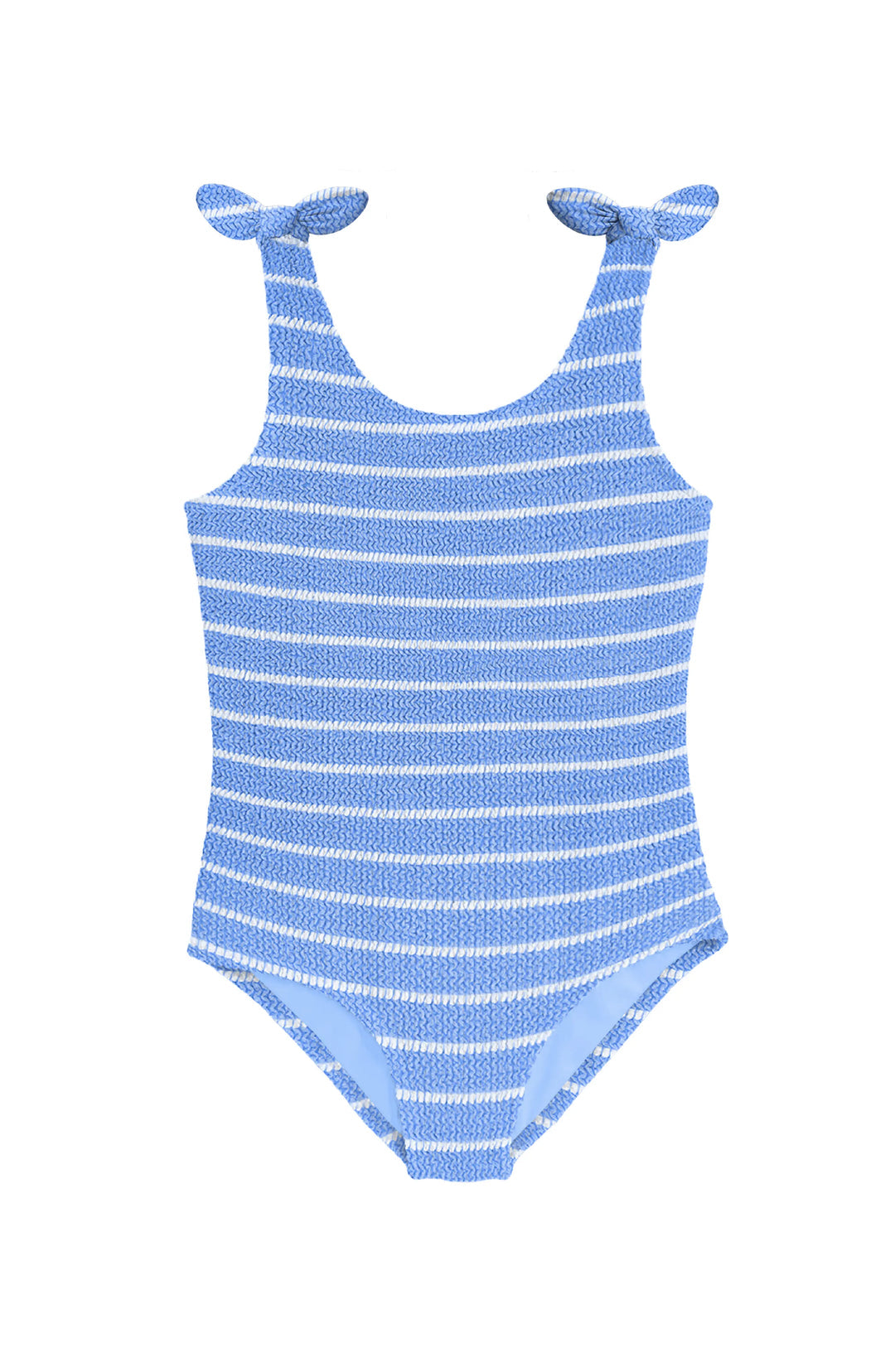 LA | Kaya Crinkle Bow Tie One Piece - Blue Stripe