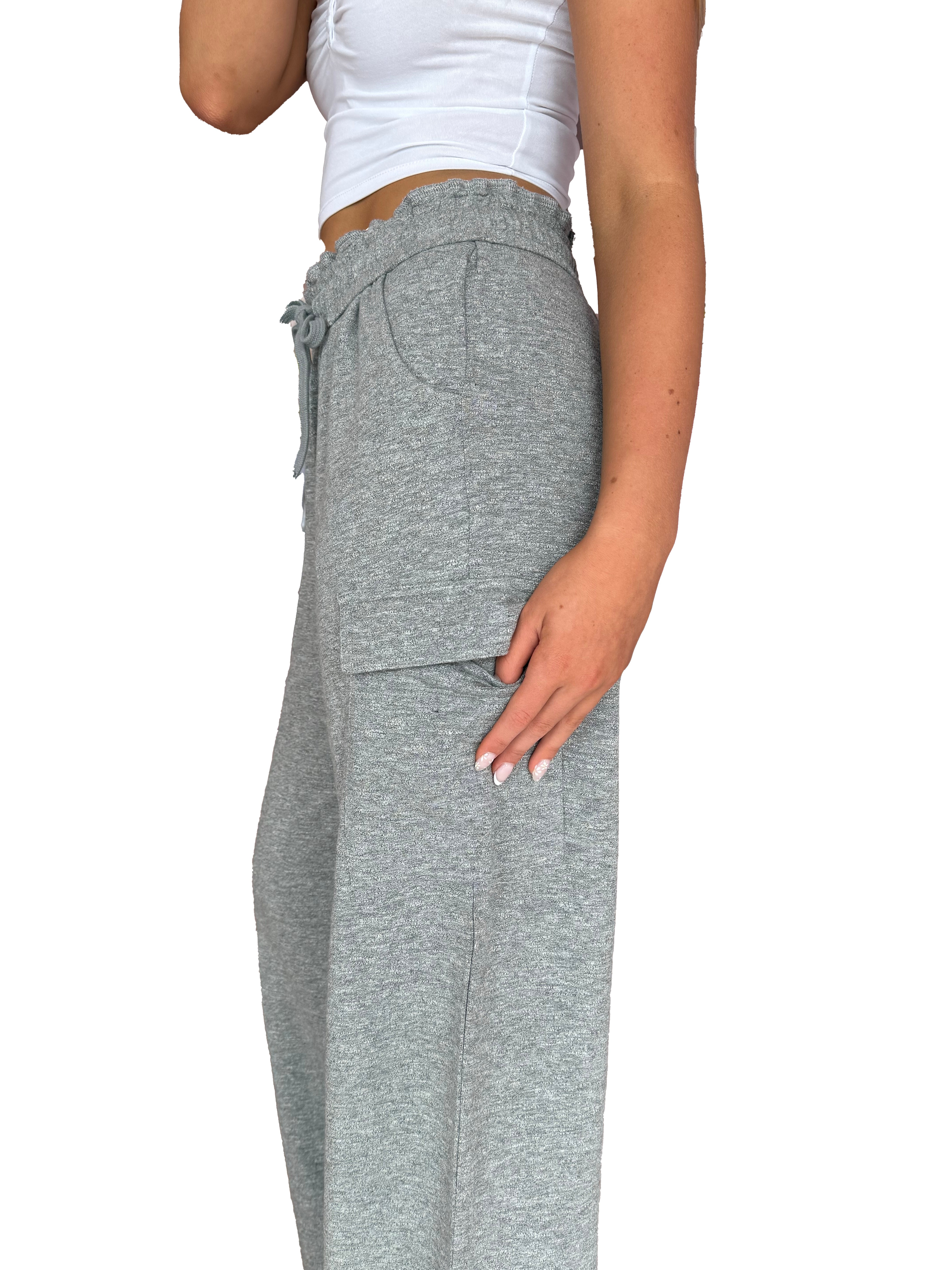 SM | Womens | Heather Grey Cargo Pocket Sweats