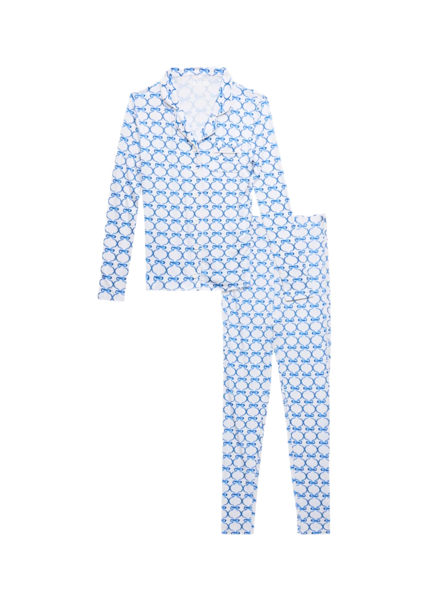 KJ | Maia Tween Long PJ Set Blue Bows