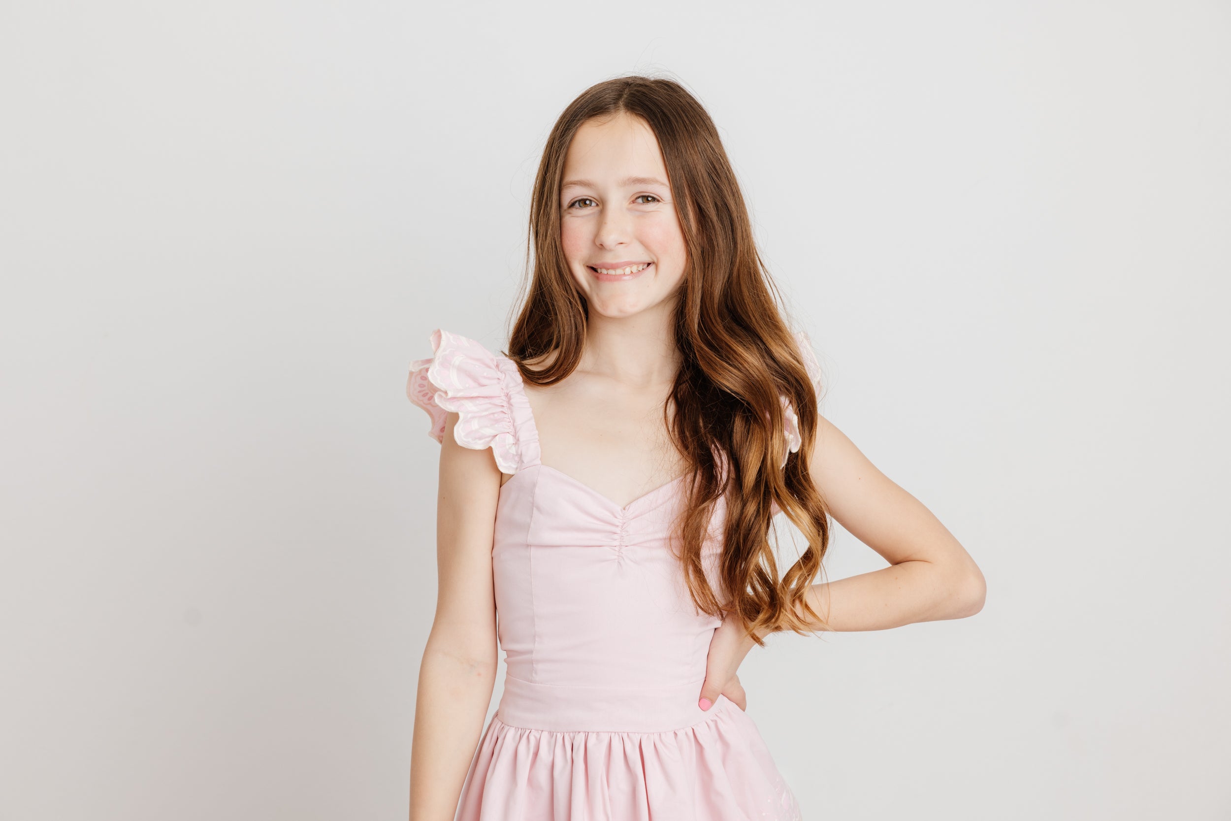 IS | Pink Dress with White Trim