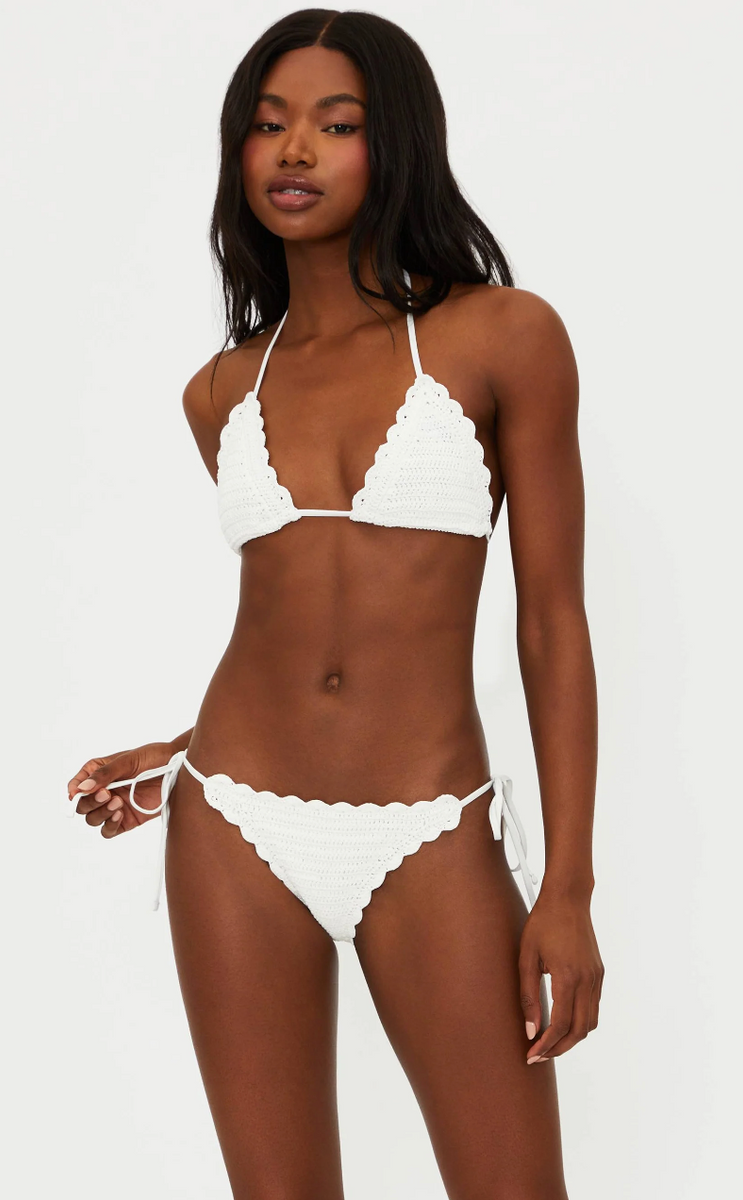 ◆ROCKCAKE◆ Pureline Logo Bikini Top White RICCA-BIKINI-TOP-AND-LEYNA-