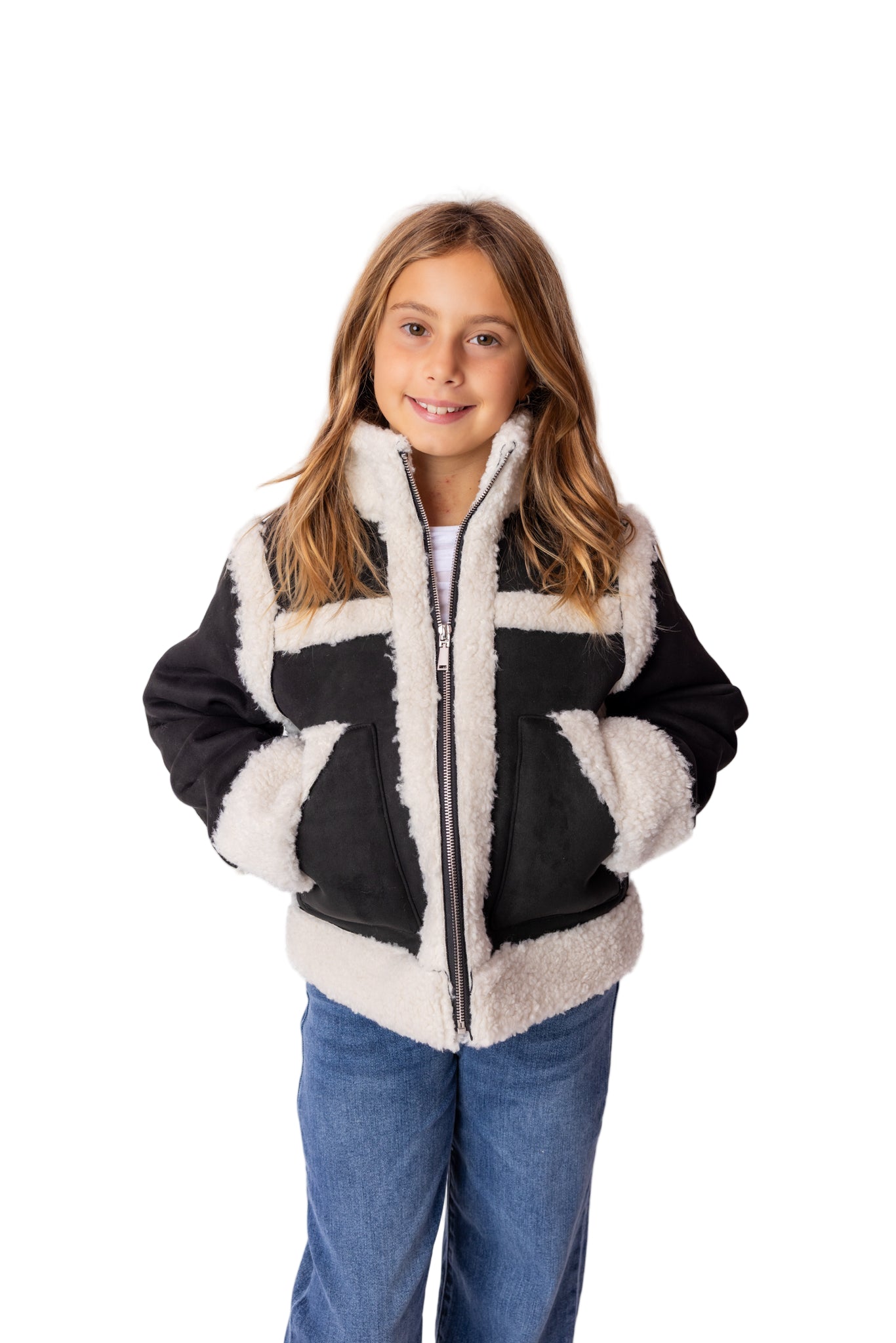 DH | Black Suede Fleece Trimed Jacket