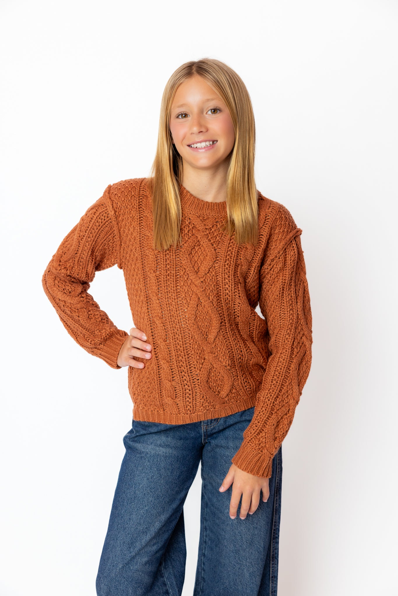 HB | Brown Cable Knit Sweater