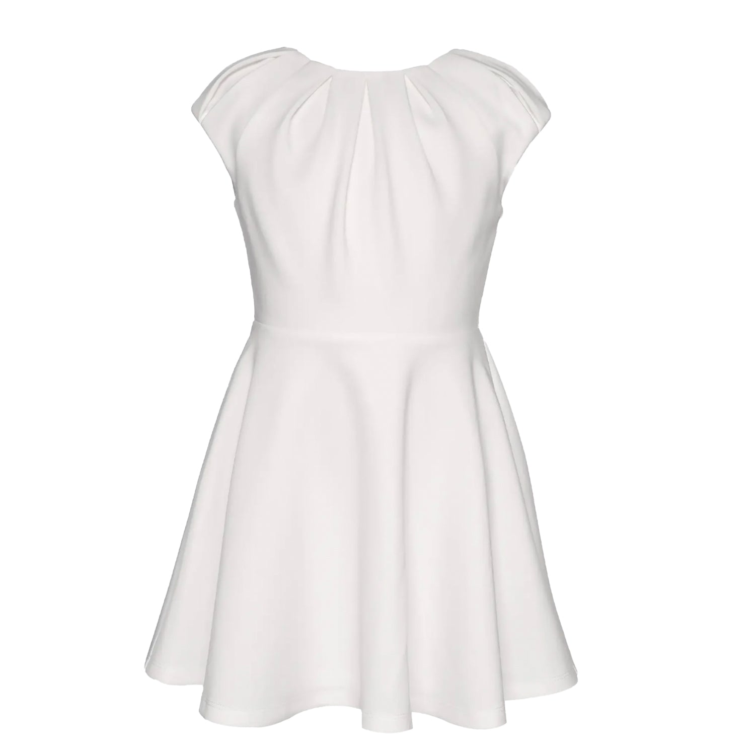 HB | White Fit and Flare Scuba Dress