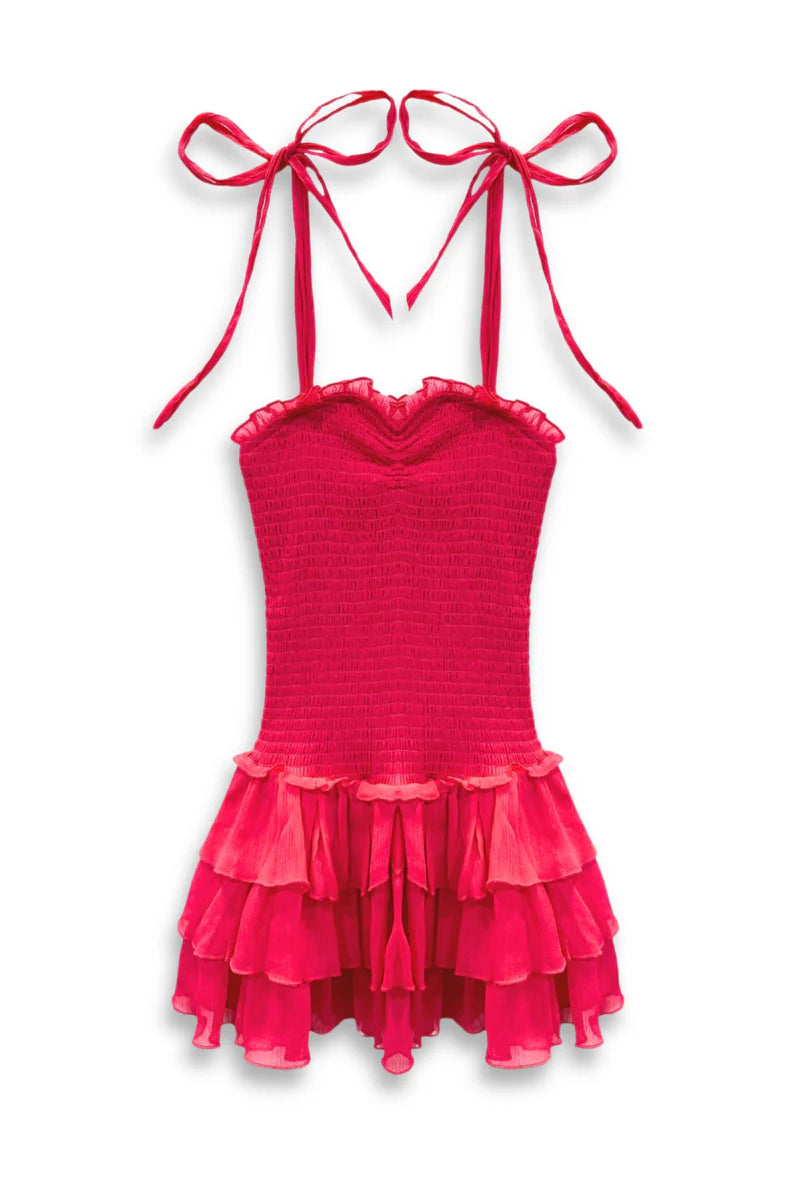KJ | TEEN | Meri Dress Red Georgette