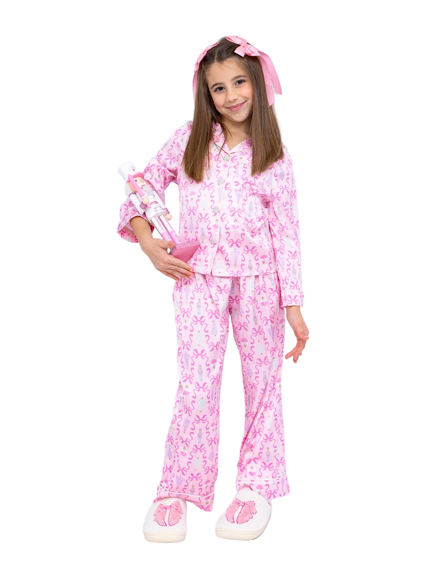 silky pink nutcracker pajamas tween pjs christmas