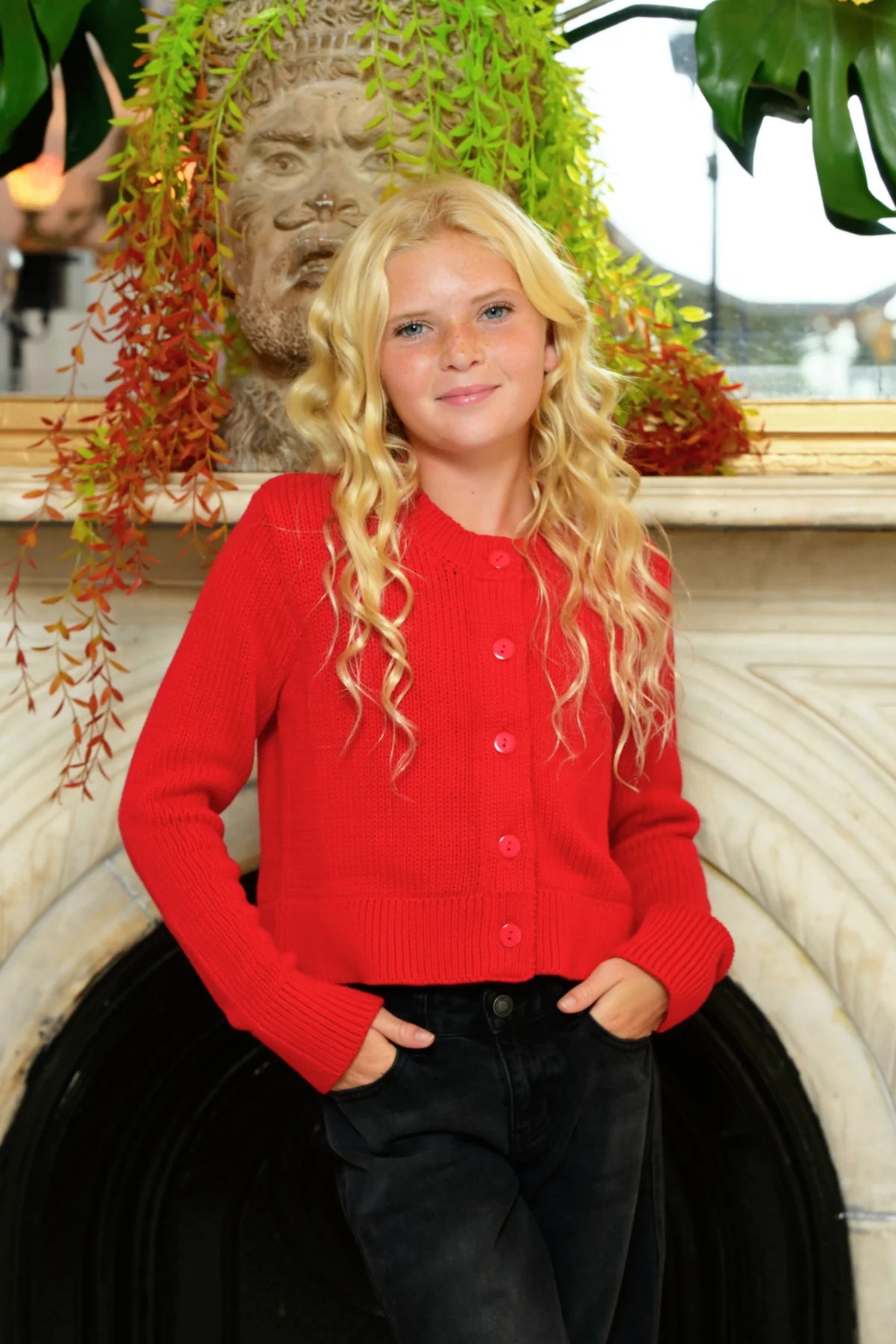 KJ | TWEEN | Piper Red Cardigan