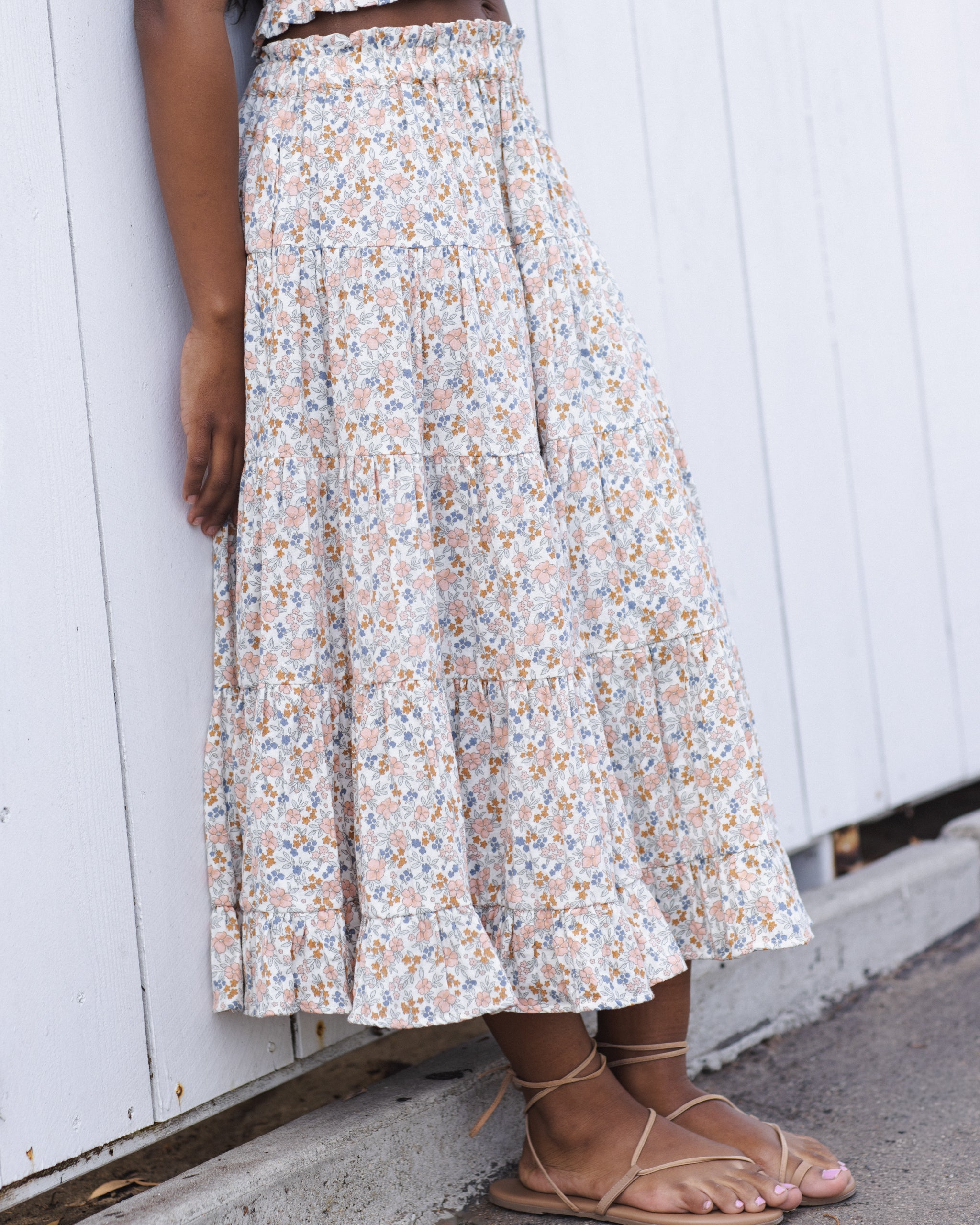 RC | Ruffle Maxi Skirt  | Flower Fields