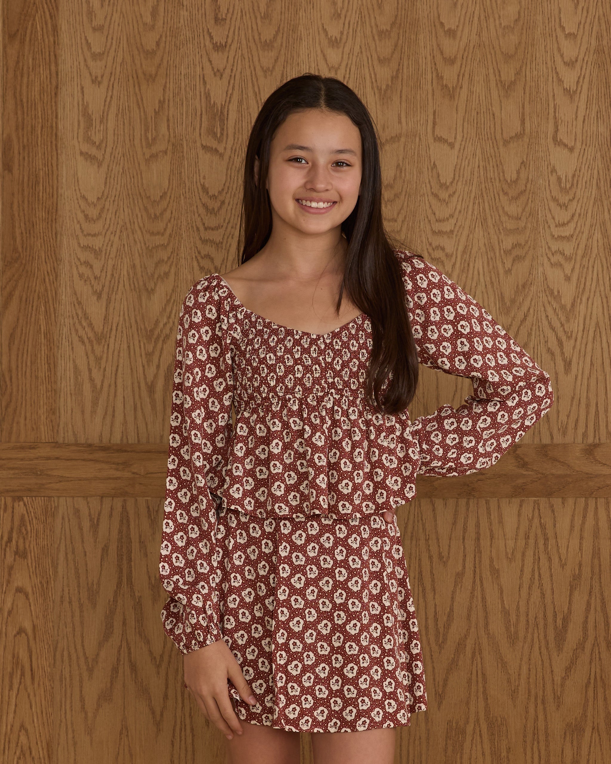 RC | Tween | Teen | LS RUBY FLEUR FLUTTER TOP