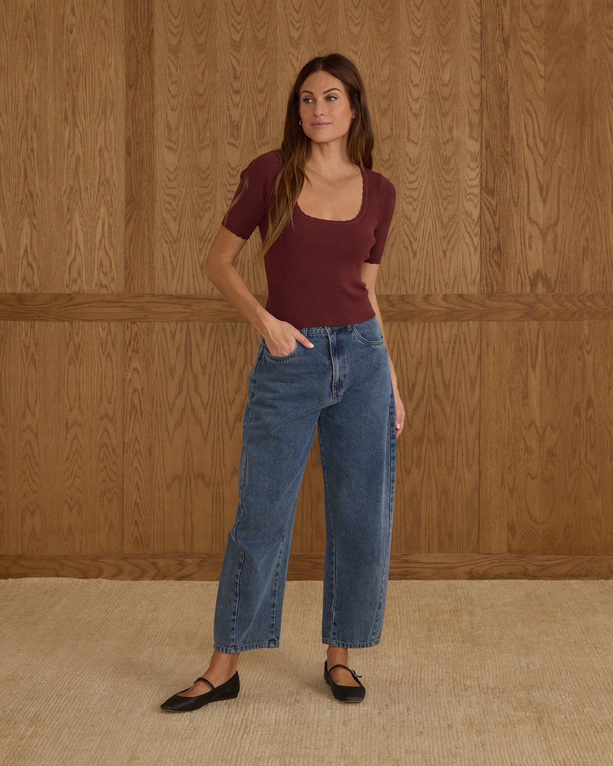 RC | Teen |Scallop Tee Burgundy