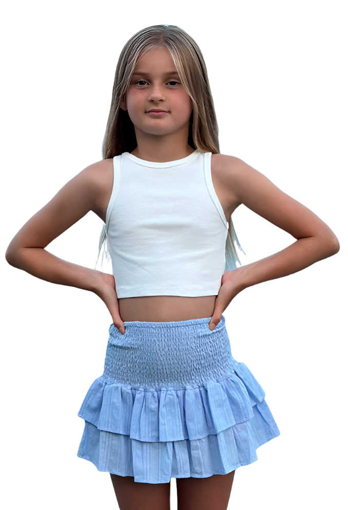 LO | Blue Ruffle Skirt