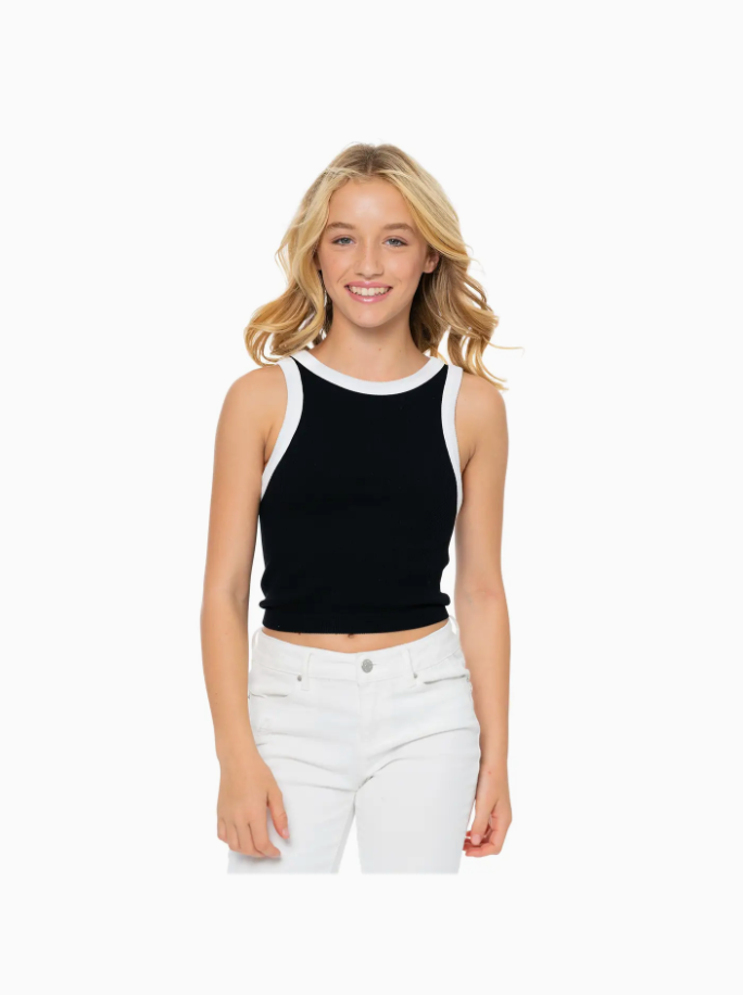 MS | Racer Trim Crop Tank | One Size Fits Most