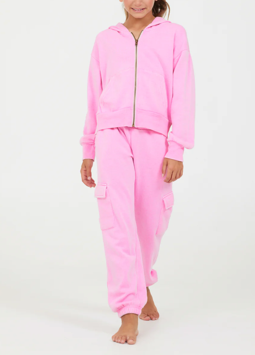 VH | Pink Crop Zip Hoodie