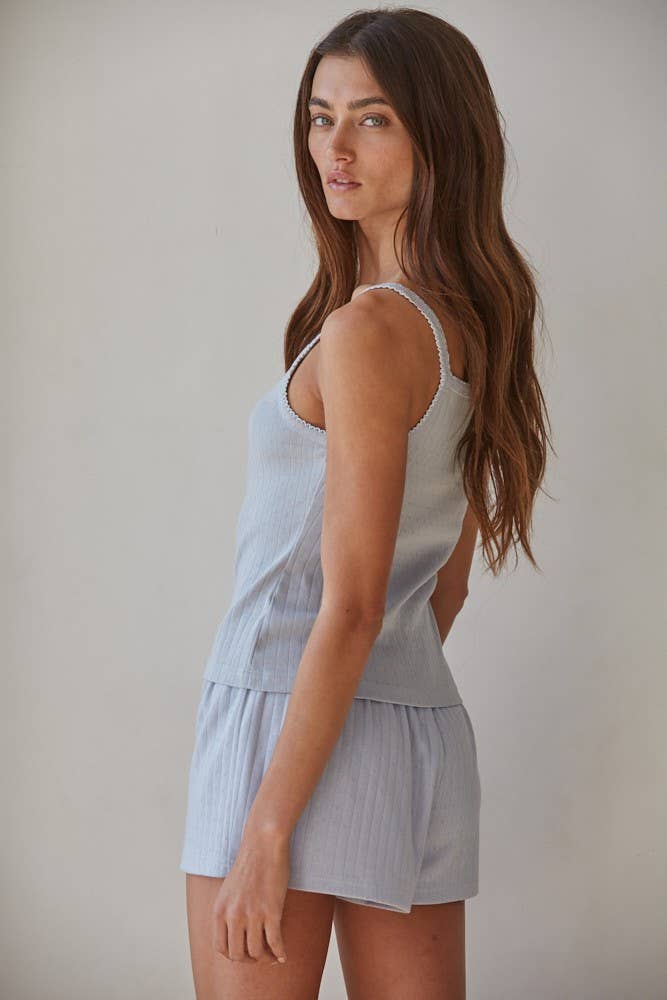BT | TEEN | WOMEN | Knit  Pointelle Ribbed Cami