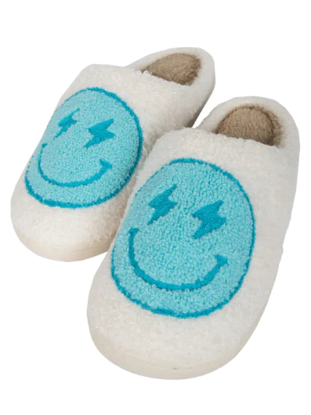 LP | Fuzzy Happy Face Slippers