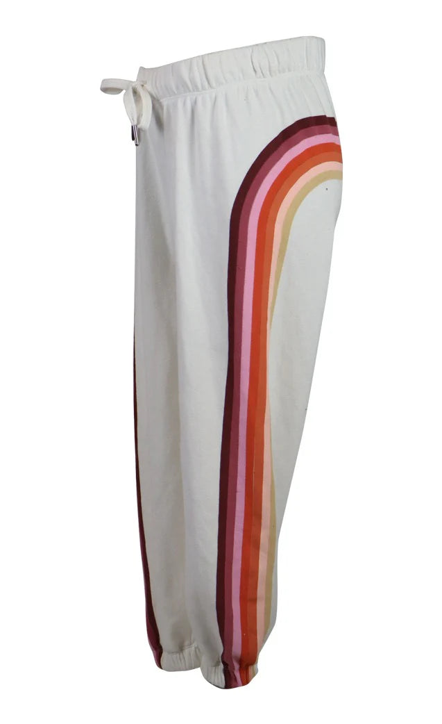 FBZ | Cream Color Block Stripe Sweatpants