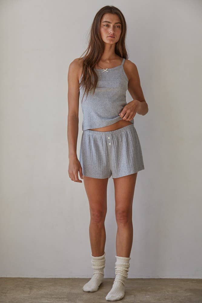 BT | TEEN | WOMEN | Knit  Pointelle Ribbed Cami