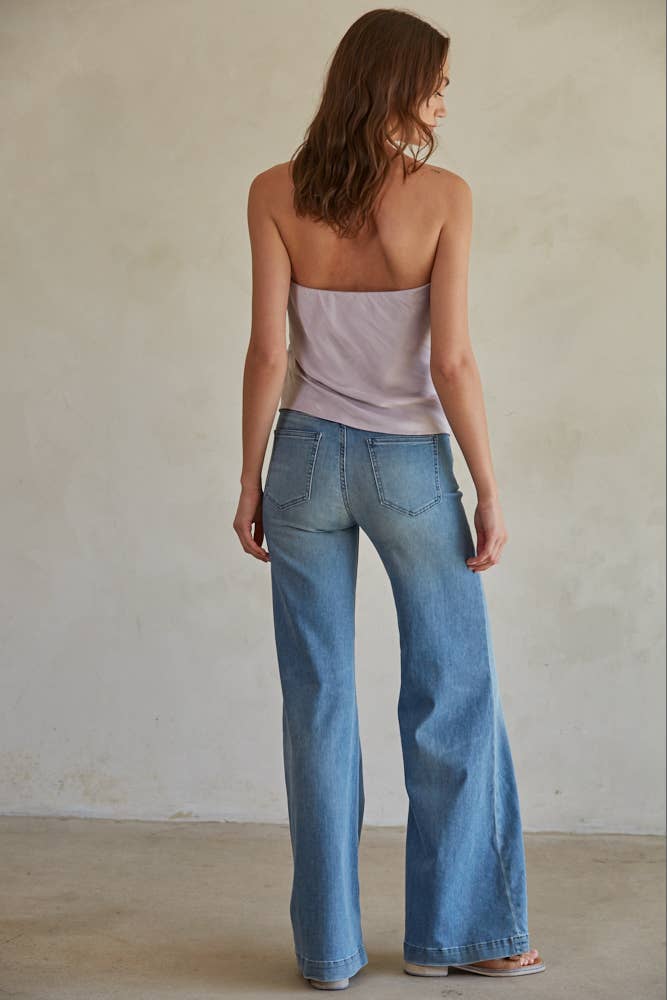 BT | TEEN | WOMENS | Woven  Satin Tube Strapless Top