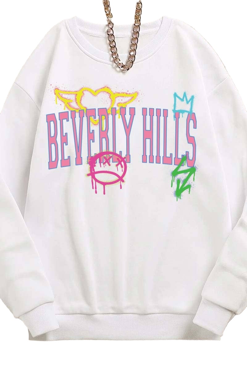 H | BEVERLY HILLS graphic  sweatshirts