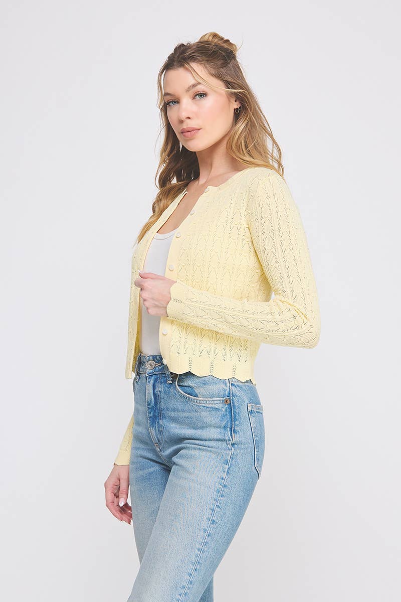 AR | TEEN | WOMENS | Lightweight Pointelle Cardigan