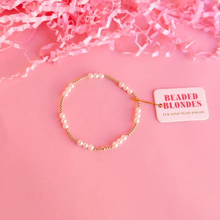 BB | ILY Pearl Bracelet in Gold