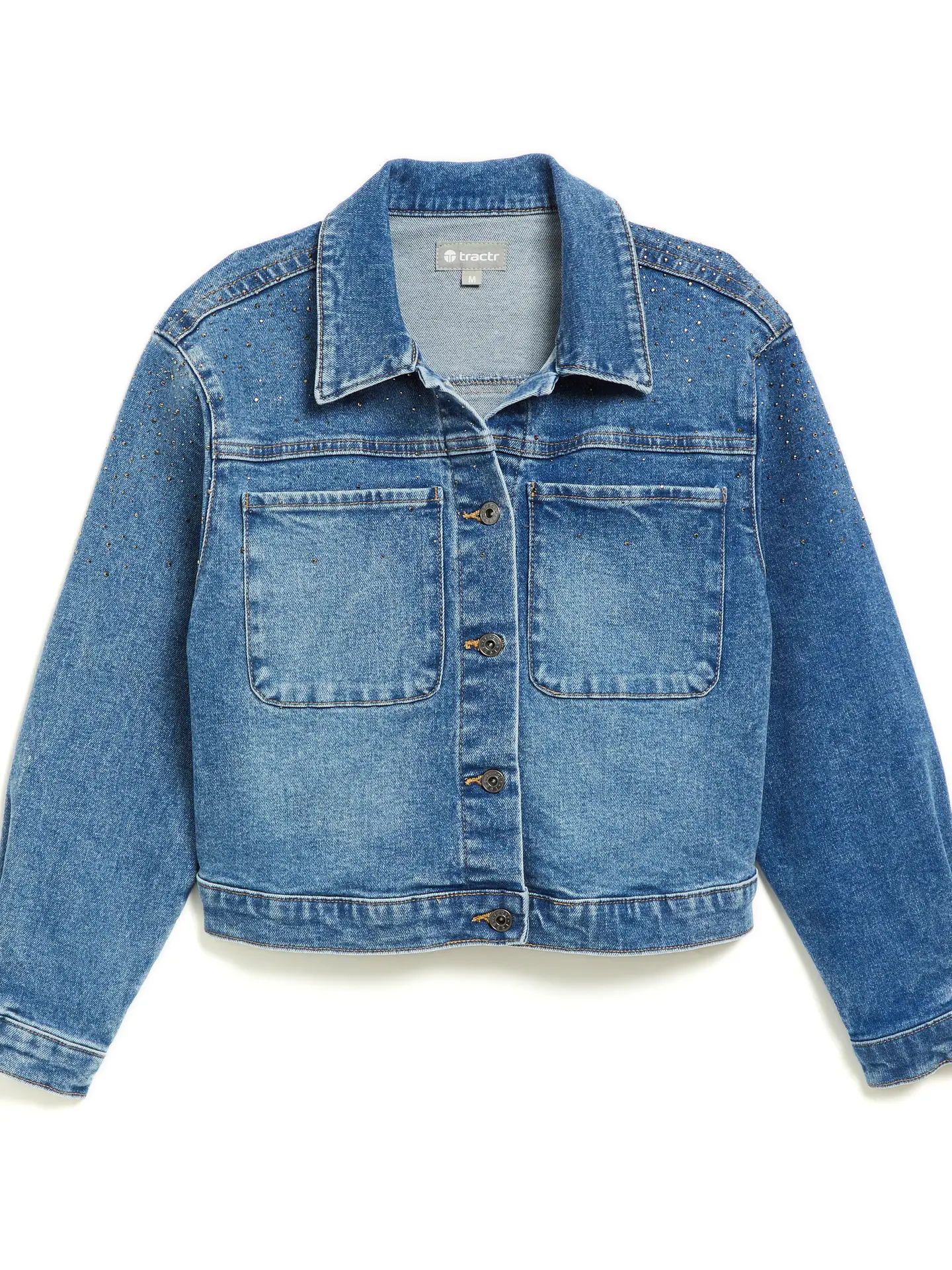 T | Patch Pocket Stud Denim Jacket