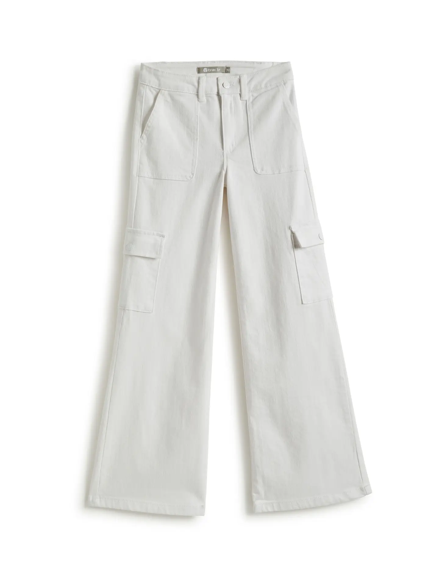 T | Cargo Pocket White Jeans