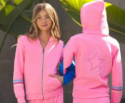VH | TWEEN | TEEN | Neon Pink Zip Hoodie