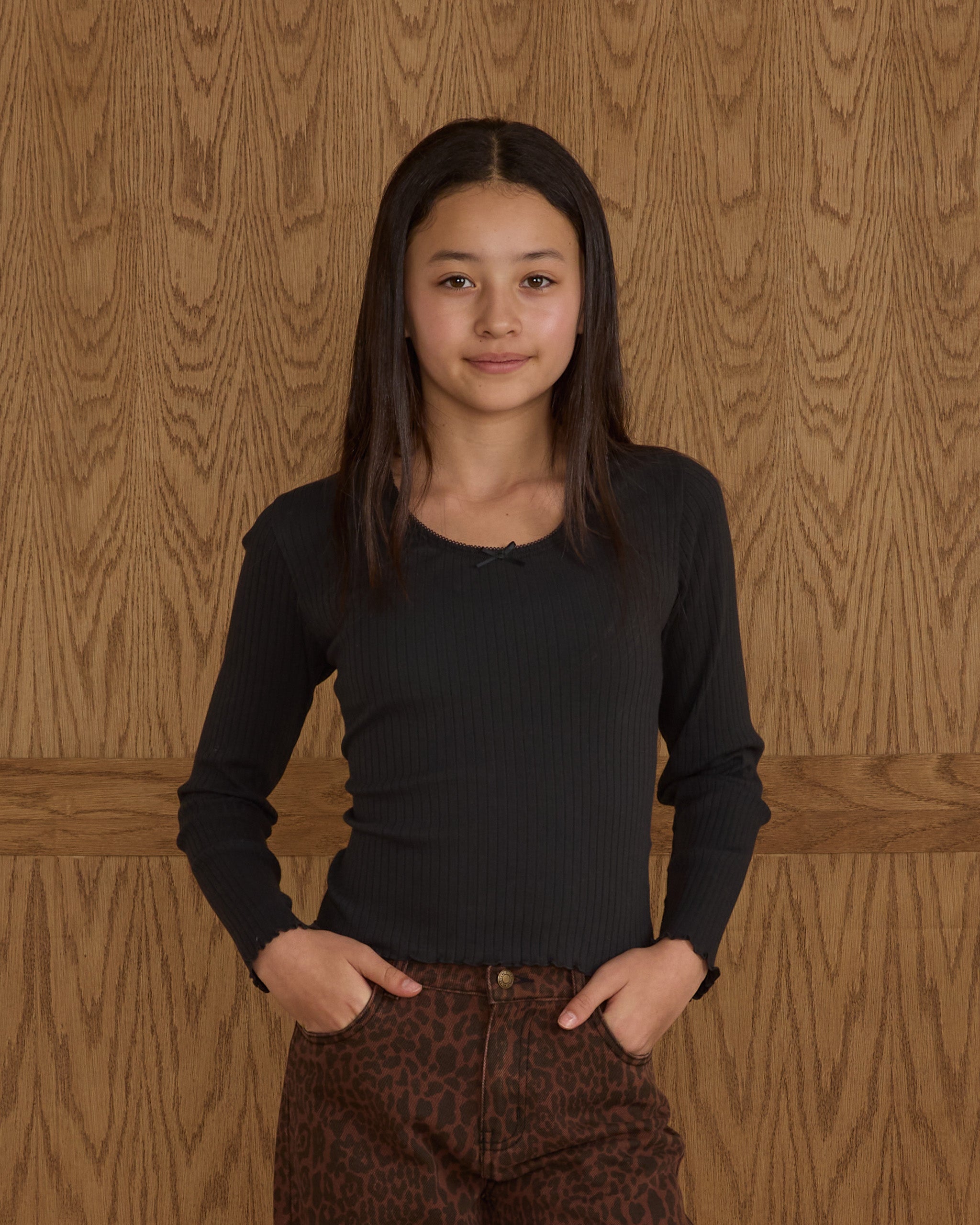 RC | Tween | Teen | RIBBED LONG SLEEVE || BLACK