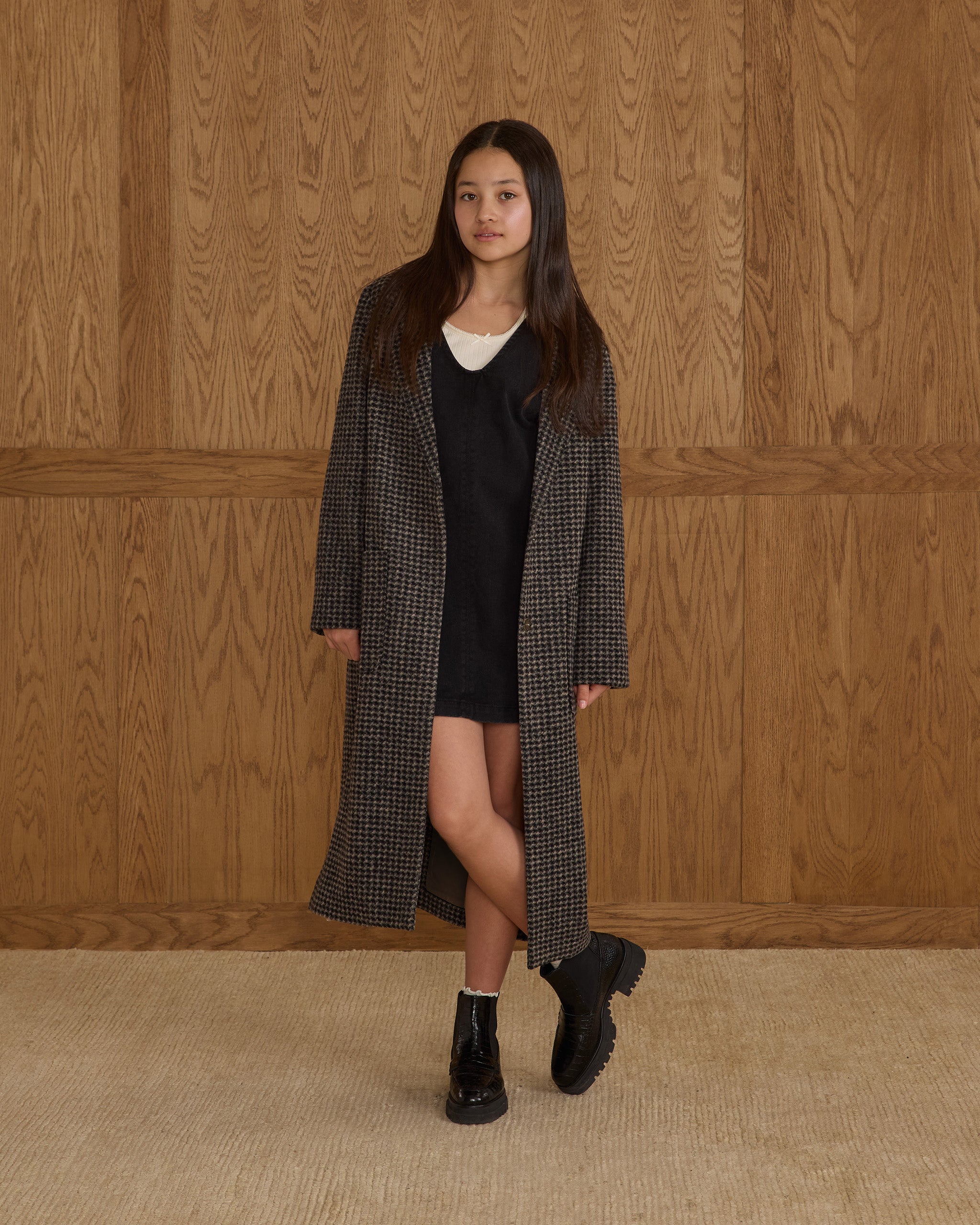 RC | Tween | Teen | LONGLINE COAT || MICRO CHECK